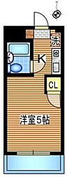 ゴールドパレス 1Kの間取図画像