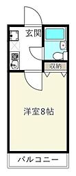 フローライト八王子堀之内 3階1Kの間取り