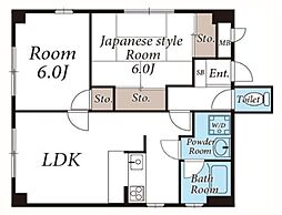 松重コーポ 2LDKの間取図画像