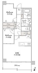 ルミークアン本郷 8階2LDKの間取り