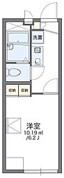 レオパレスモンブラン 2階1Kの間取り