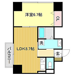 高知駅スクエア 1LDKの間取図画像