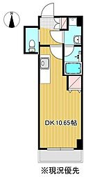 アクシア八芳 1DKの間取図画像