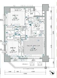 パレステージ神田 2階2LDKの間取り