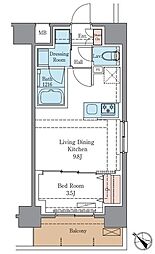 ＬＵＸＥＮＡプラスＰＡＷＳ南行徳 9階1LDKの間取り
