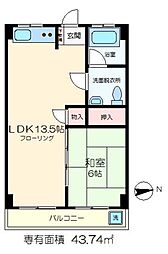 協和ビル 1LDKの間取図画像