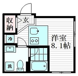 trias441 4階ワンルームの間取り