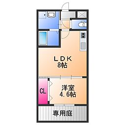 モンサント田中町 1LDKの間取図画像