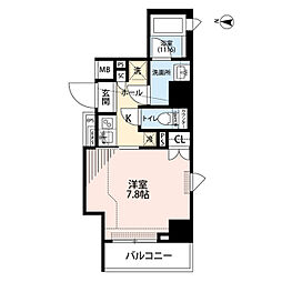 プレール・ドゥーク両国II 6階1Kの間取り