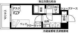 フレンシアエール町田 ワンルームの間取図画像