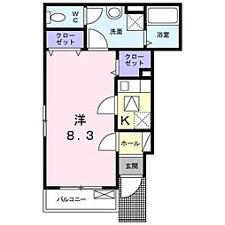 ジュネスメゾン八景 1Kの間取図画像