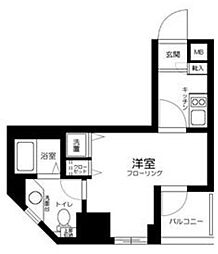 クローバーコート黒門町 3階1Kの間取り