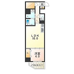 Osaka Metro御堂筋線 西田辺駅 徒歩13分の賃貸マンション 8階1LDKの間取り