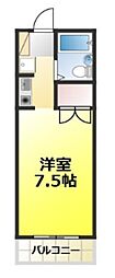 メゾン木犀 1Kの間取図画像