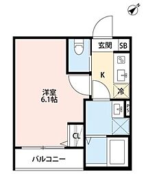 robot home 愛宕町B 3階1Kの間取り