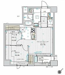 アスブルーム奥浅草 4階2LDKの間取り