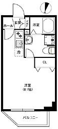 ＣＲＥＡＬｐｒｅｍｉｅｒ目黒 2階ワンルームの間取り