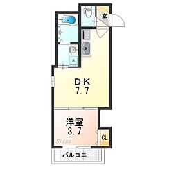 近鉄大阪線 弥刀駅 徒歩14分の賃貸アパート 2階1DKの間取り