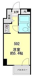 ワコーレアルス日本橋 ワンルームの間取図画像