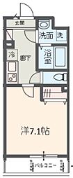 MELDIA北綾瀬IV 1階1Kの間取り
