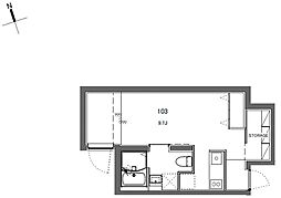 ｔｈｅ ｔｒｉａｓ 205 地下1階1LDKの間取り