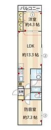 ルミナス練馬 2LDKの間取図画像