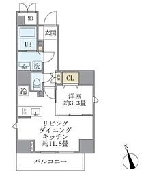 ラぺルラ四谷 5階1LDKの間取り