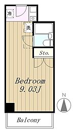 ガーデンヒルズ聖蹟桜ヶ丘 4階ワンルームの間取り