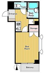 クレシェンド 1Kの間取図画像