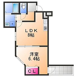 岸和田市宮本町アパート 1LDKの間取図画像