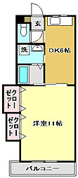 ドリームハウス2 1DKの間取図画像