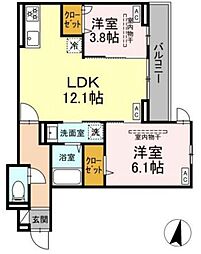 ラヴェンナ 2LDKの間取図画像