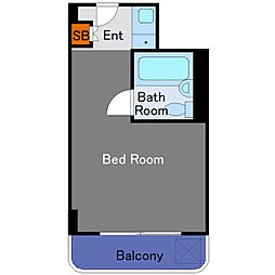 ユニハイツ勝どき 3階ワンルームの間取り