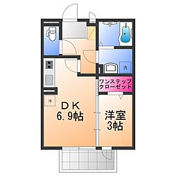 シエルタデハラ 1DKの間取図画像