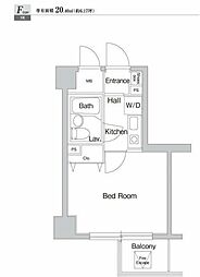 プライムアーバン川崎 1Kの間取図画像