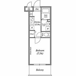 JM高輪レジデンス 1Kの間取図画像