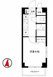 サンテミリオン恵比寿 2階1Kの間取り