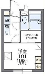 レオパレスエビデンス2 1Kの間取図画像