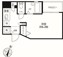 ベルファース東麻布 7階ワンルームの間取り