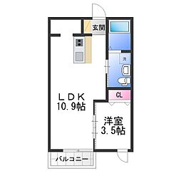 ステイザテラス和泉中央 1LDKの間取図画像