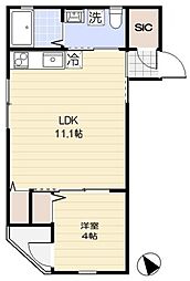 センツォ目黒不動前 3階1LDKの間取り