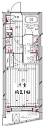 レガリス洗足池 1Kの間取図画像