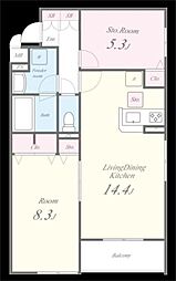 アークパレス 1SLDKの間取図画像