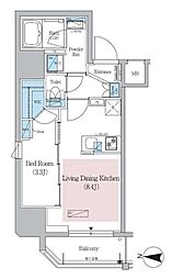 アーバネックス錦糸公園 4階1LDKの間取り