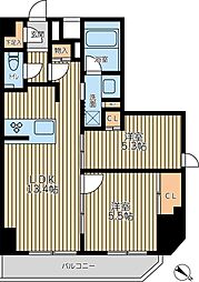 シティラックスヨコハマ 2LDKの間取図画像