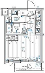 PREMIUMCUBE中野 1Kの間取図画像