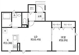 ルミエール光I 1階1LDKの間取り