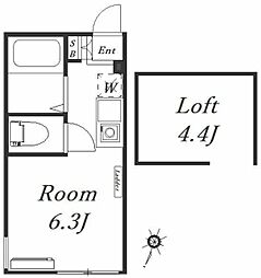 ヒルズ保土ヶ谷2 ワンルームの間取図画像