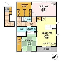京3 2LDKの間取図画像