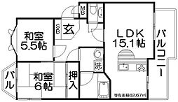 ドミシル並川 2LDKの間取図画像